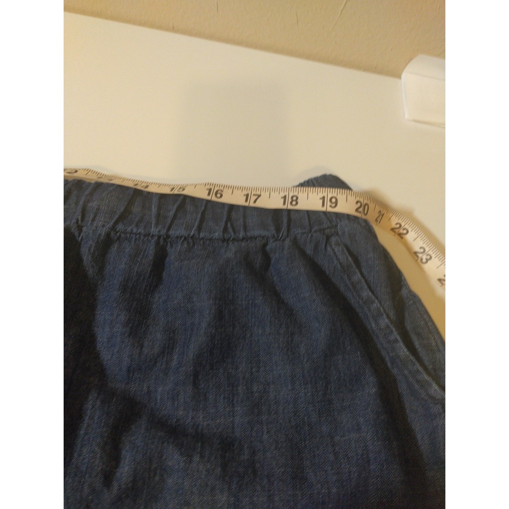 Woman Within Wide Leg Cropped Denim Pants Plus Size 26 Elastic Waist Flowy - Picture 4 of 9